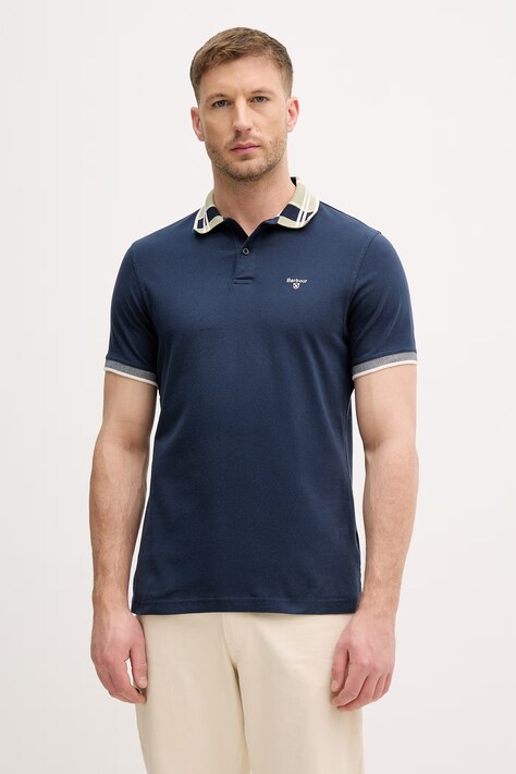 Barbour polo męskie bawełniane Callington granatowe MML1536