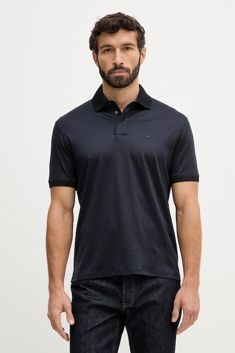 Emporio Armani polo męski kolor granatowy gładki EM004588 AF10017