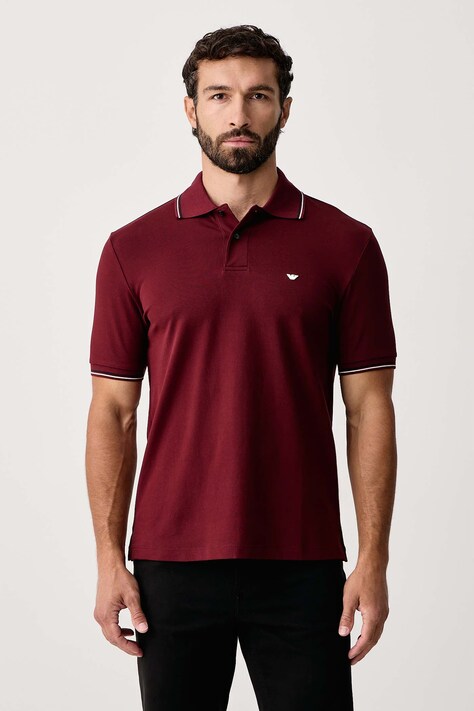 Emporio Armani T-shirt męski bawełniany z elastanem brązowy EM004606 AF23090