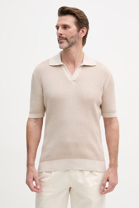 Frescobol Carioca polo męskie z kaszmirem beżowy 2793.35