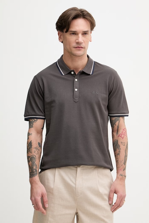 Lindbergh polo de bumbac culoarea maro, uni, 30.404010