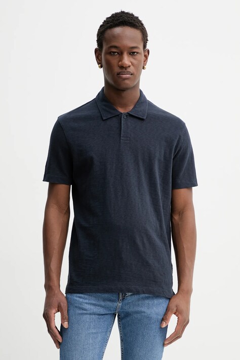 Marc O'Polo polo bawełniane męski kolor granatowy gładki 5000008482