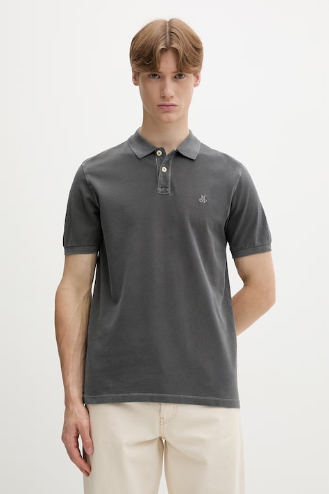 Marc O'Polo polo de bărbați din bumbac gri