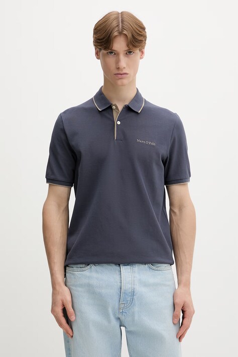 Marc O'Polo polo męskie bawełniane niebieskie 5000012673