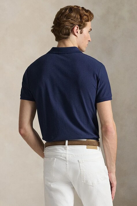 Бавовняне поло Polo Ralph Lauren — SS26-POM068, темно-синій — фото 2