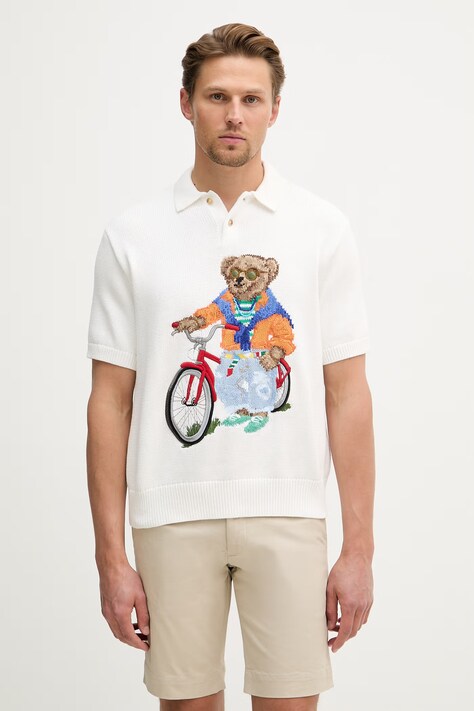 Polo Ralph Lauren Polo da uomo in cotone beige 710B20266