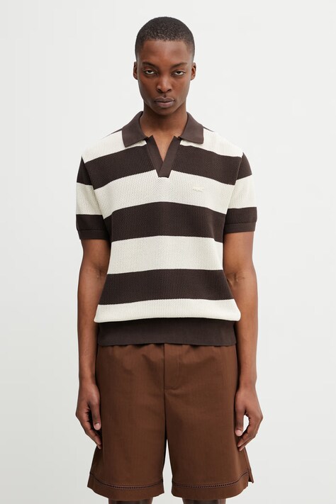 Lacoste polo bawełniane męskie beżowe AH2561