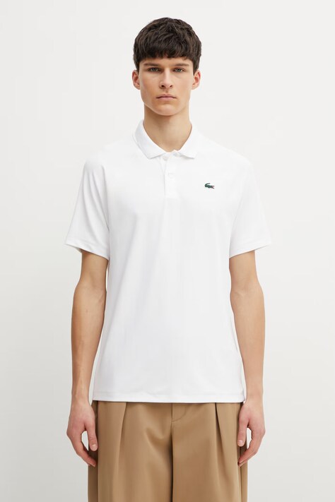 Lacoste polo męski kolor biały gładki DH0159