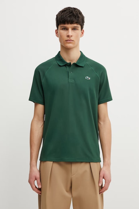 Lacoste tricou polo culoarea verde, uni, DH0159