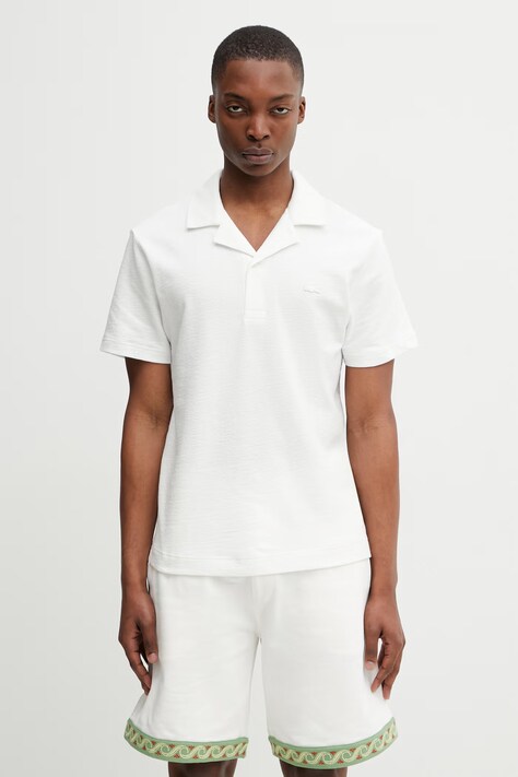 Lacoste polo męskie bawełniane białe DH1969