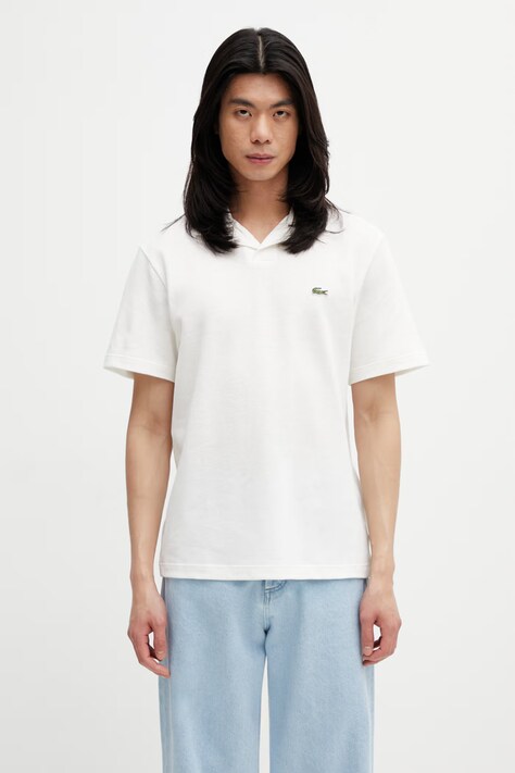 Lacoste polo shirt with linen blend Men's beige PH2449