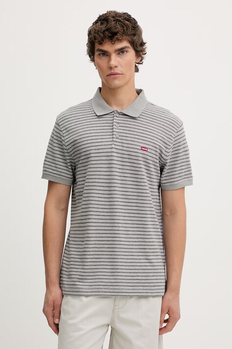 Levi's polo bawełniane LEVIS HM POLO męski kolor szary wzorzysty 35883-0345
