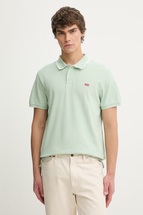 Levi's polo bawełniane LEVIS HM POLO męski kolor zielony gładki 35883-0371