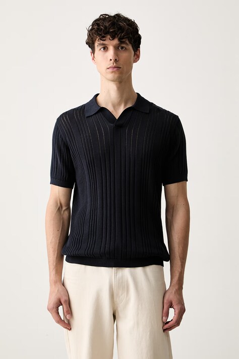 Karl Lagerfeld polo męskie bawełniane granatowe 562304.655016