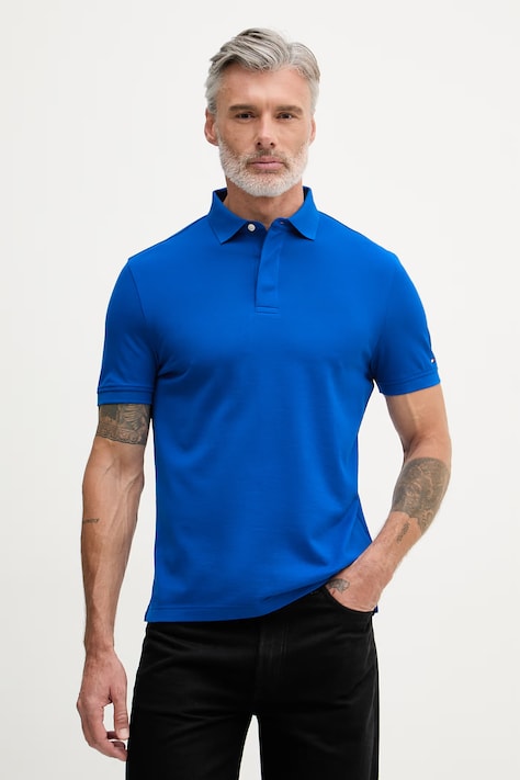Tommy Hilfiger polo tričko pánske bavlnené modré MW0MW41513