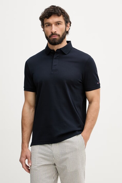 Tommy Hilfiger polo męskie bawełniane granatowe MW0MW41513