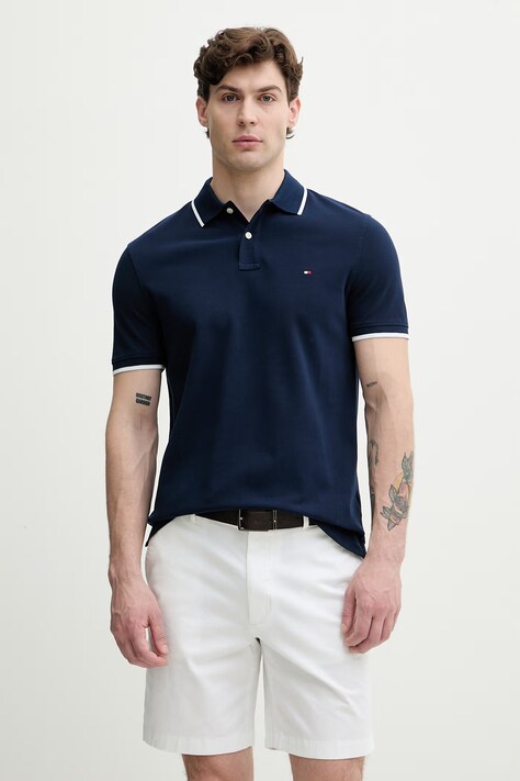 Tommy Hilfiger polo za muškarce od pamuka mornarsko plave MW0MW42748