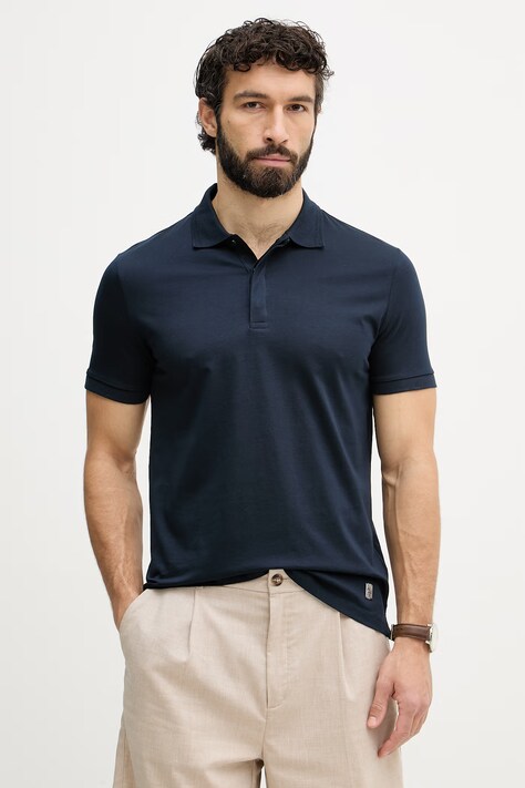 U.S. Polo Assn. polo majica moška bombažna PREMIUM SUPIMA mornarsko modra MUP4598