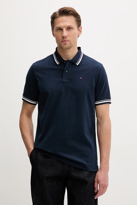 Tommy Jeans polo tričko pánske bavlnené tmavomodré DM0DM22700