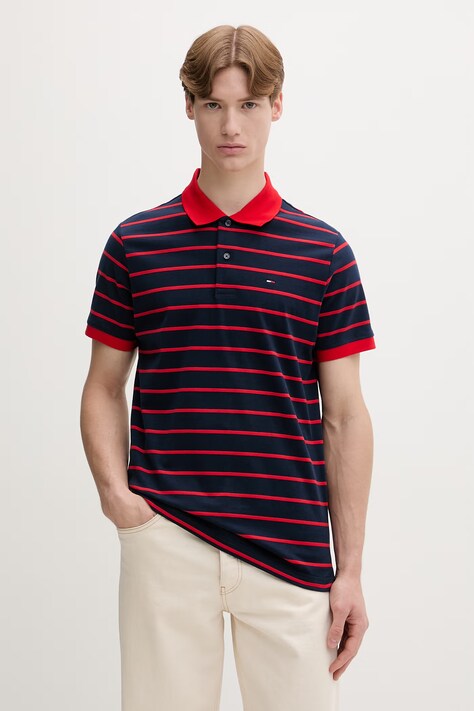 Tommy Jeans polo męskie bawełniane granatowe DM0DM22708