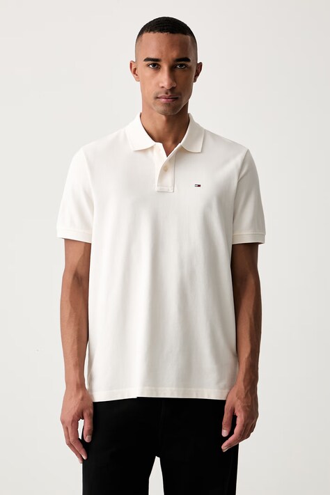 Tommy Jeans polo pánské bavlněné bílé DM0DM22711
