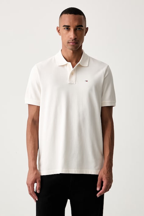 Tommy Jeans polo da uomo in cotone bianco DM0DM22711
