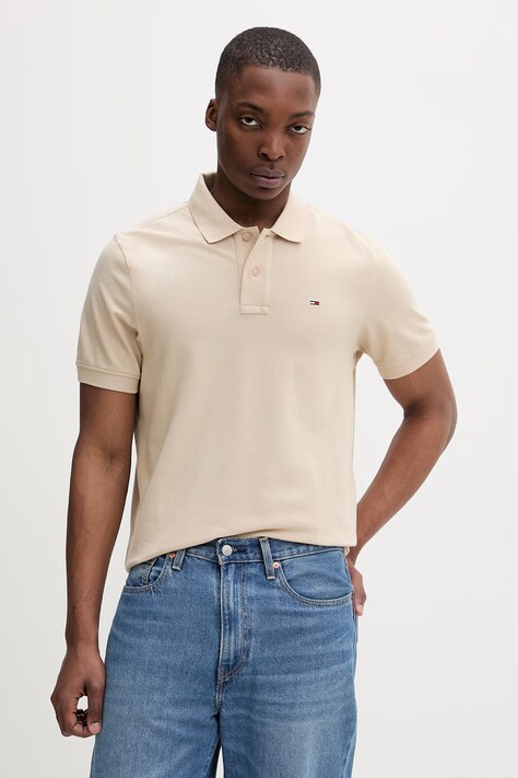 Tommy Jeans polo męskie bawełniane beżowe DM0DM22711