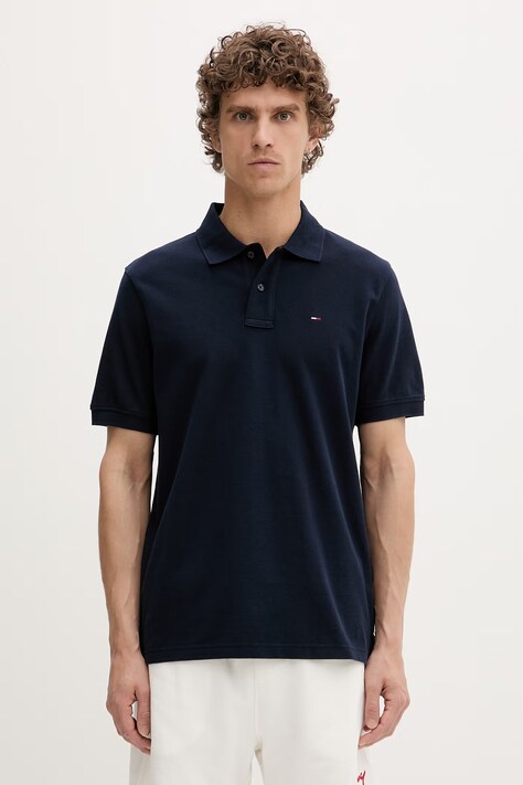 Tommy Jeans polo męskie bawełniane granatowe DM0DM22711