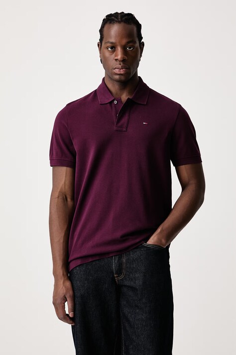 Tommy Jeans Polo męskie bawełniane bordowe DM0DM22711