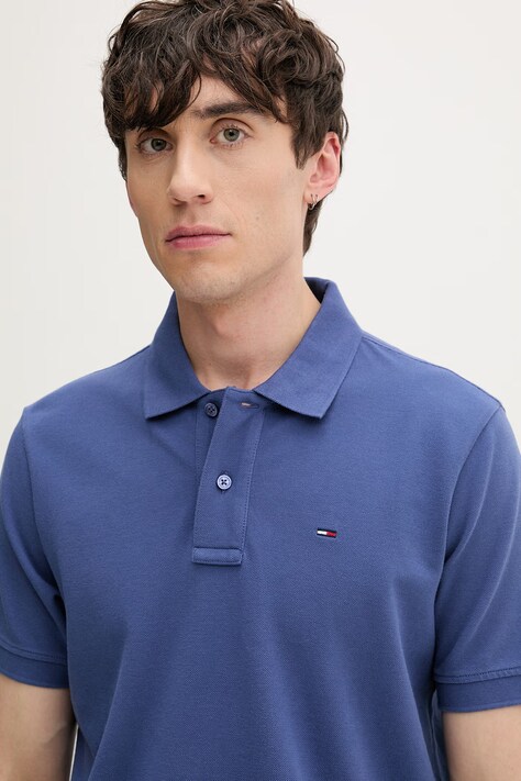 Tommy Jeans polo męskie bawełniane niebieskie DM0DM22711