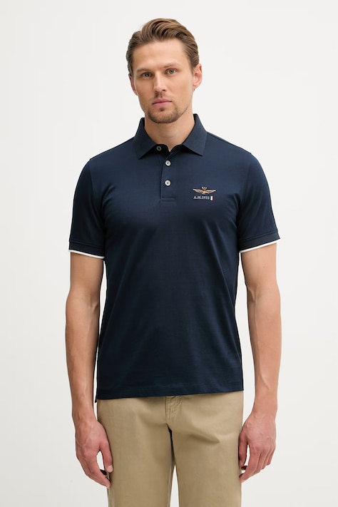 Aeronautica Militare polo męskie bawełniane granatowe PO1907UJ00682