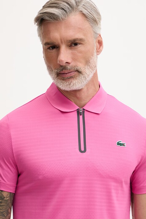 Lacoste polo męskie różowe DH9992