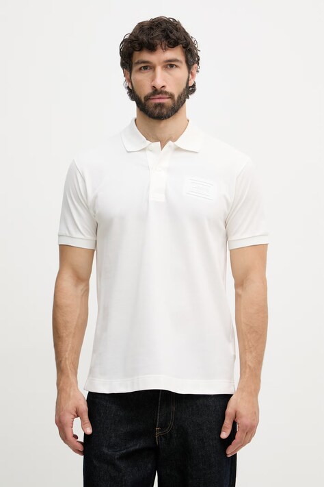 Lacoste polo męskie bawełniane białe PH0752