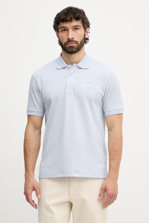 Lacoste polo męskie bawełniane niebieskie PH0752