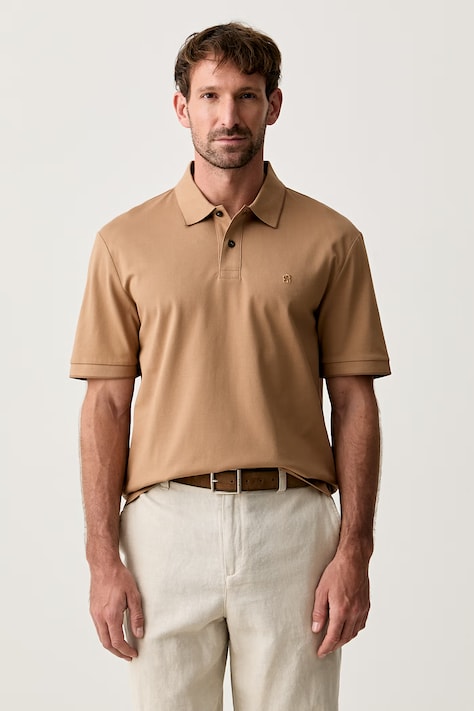 BOSS polo bărbați din bumbac Parris 80 bej 50567874