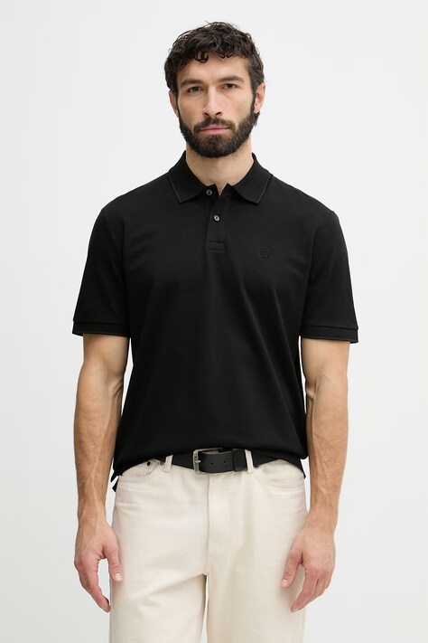 BOSS polo męskie bawełniane Parris 80 czarne 50567874