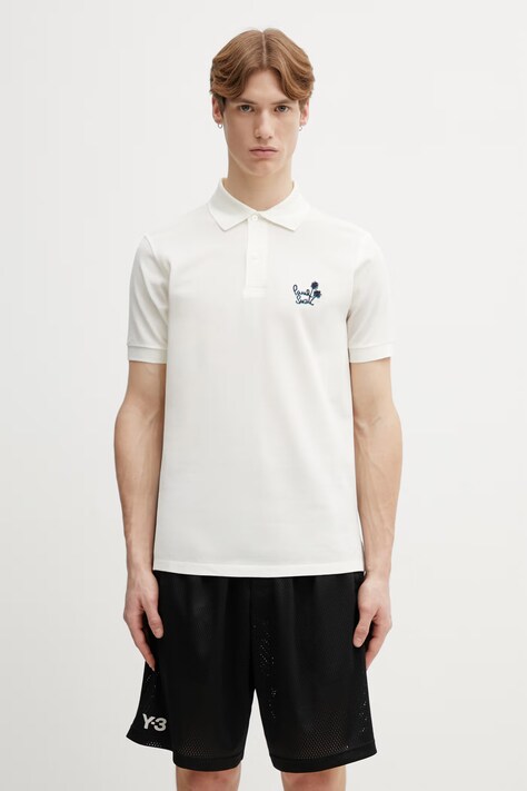 Paul Smith polo bawełniane POLO SHIRT męski kolor beżowy z aplikacją M1R.698P.VP5637