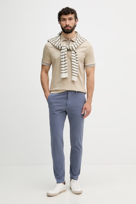 BOSS polo męskie bawełniane Parlay 238 beżowe 50559668