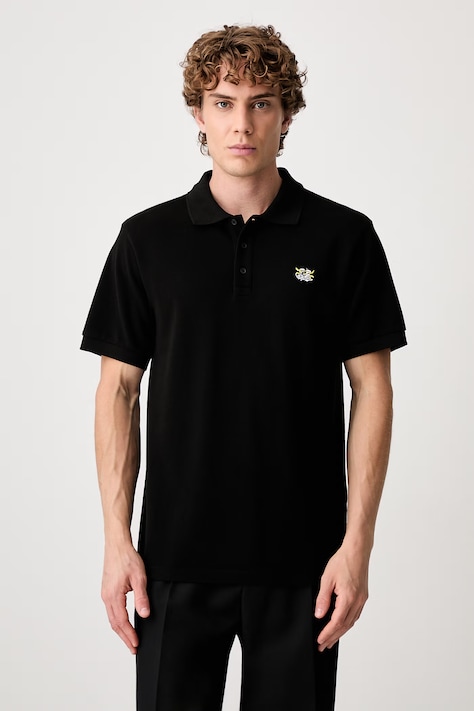 Kenzo GOTS KENZO WILD TIGER SLIM POL Men's cotton polo shirt black FG55PO1014PU