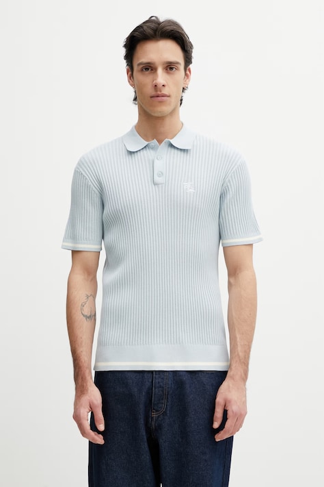 Filling Pieces Fine Knit polo bawełniane męskie niebieskie 412670500302.294