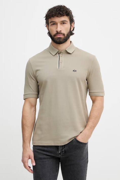 Armani Exchange polo da uomo in cotone beige XM002067 AF10366