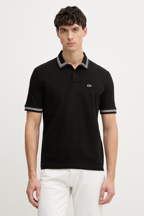 Armani Exchange polo majica moška bombažna črna XM002343