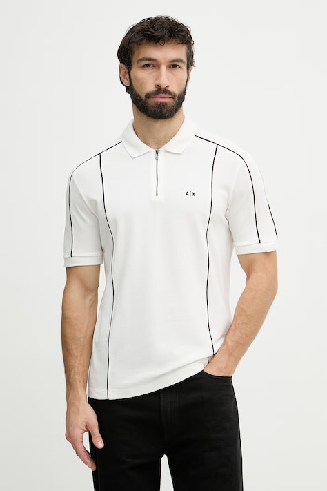 Armani Exchange polo tričko pánske bavlnené biele XM002375 AF10366