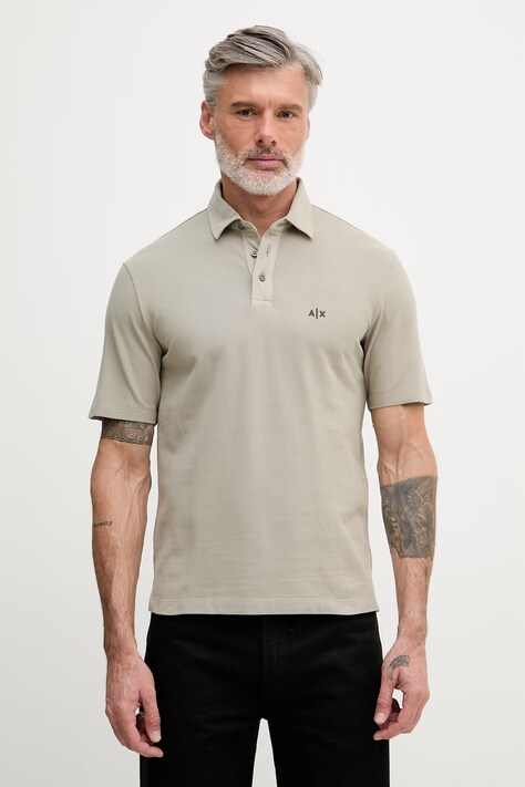 Armani Exchange polo tričko pánske bavlnené béžové XM002408