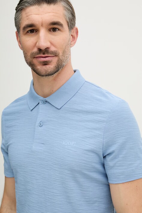 Joop! polo bawełniane męski kolor niebieski gładki 30102442