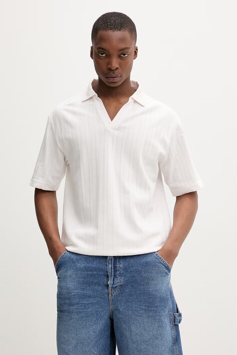 HUGO polo męskie bawełniane Dalibo beżowe 50556724