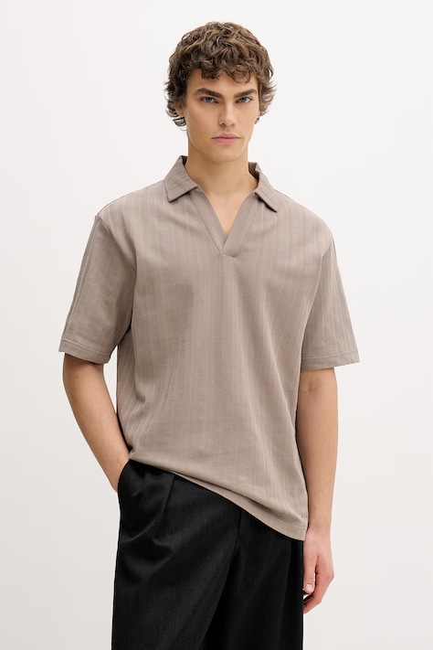 HUGO polo męskie bawełniane Dalibo brązowe 50556724