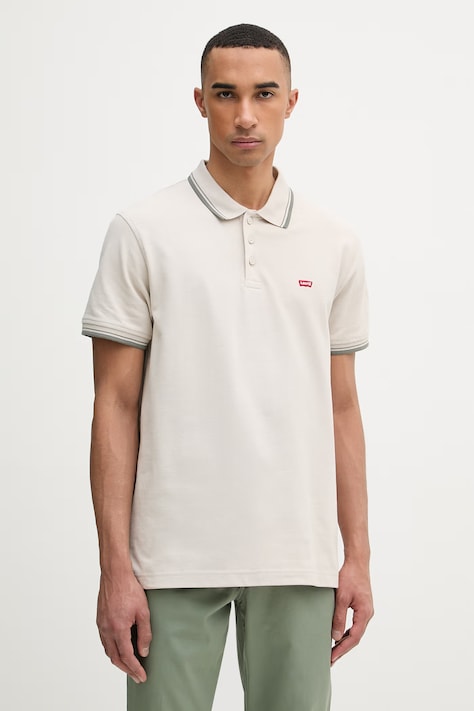 Levi's polo męskie bawełniane HM POLO beżowe 35883-0347