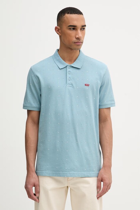 Levi's polo męskie bawełniane HM POLO niebieskie 35883-0350