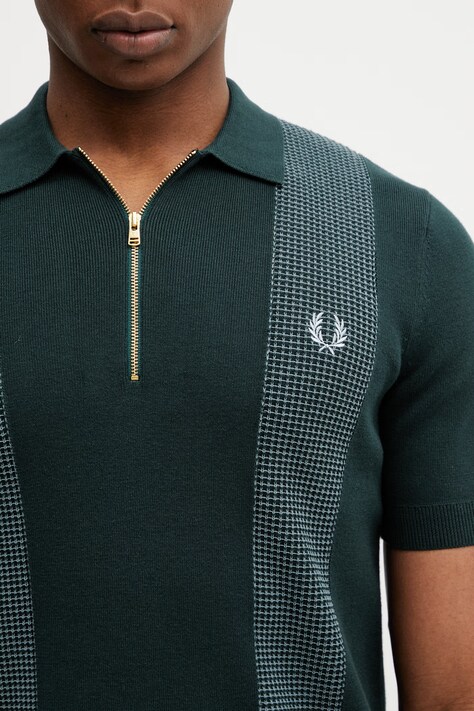 Fred Perry polo męski kolor zielony z aplikacją K2310